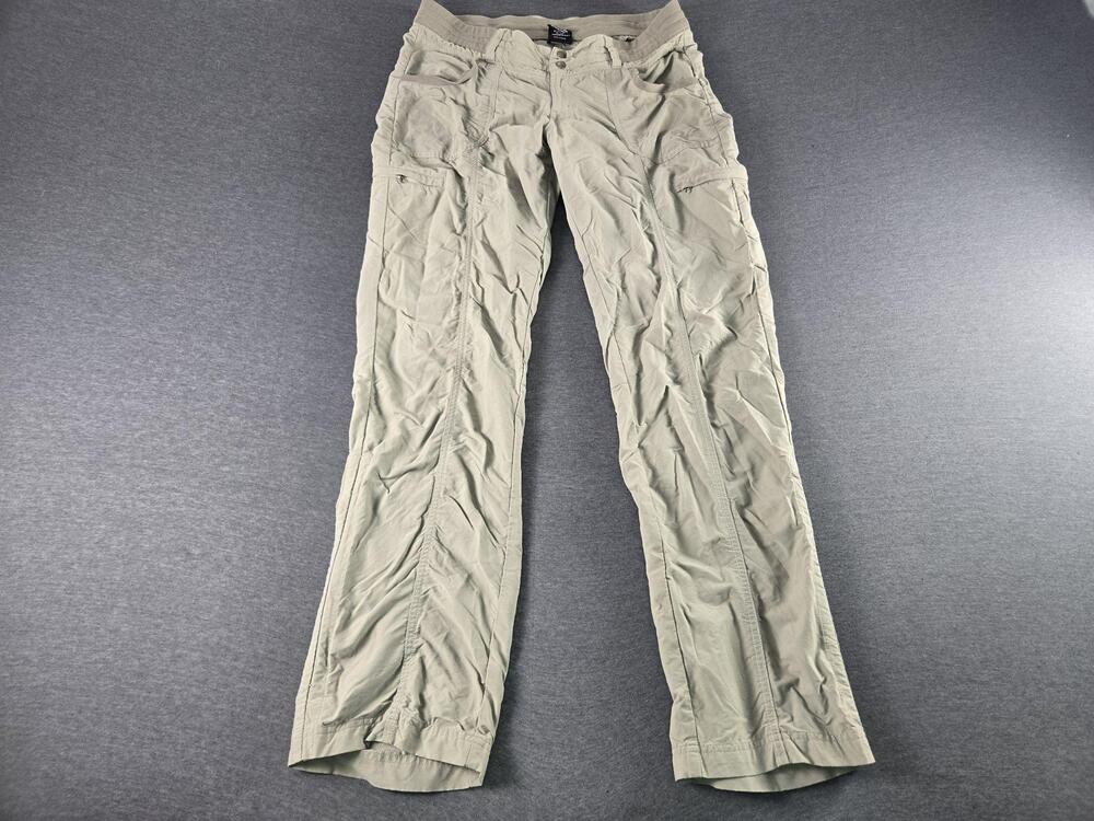 Kuhl Pants Womens 12 Beige Hiking Straight Leg Elastic Waist Stretch Khakis